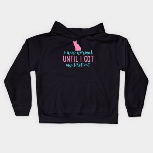 I Was Normal Until I Got My First Cat Kids Hoodie